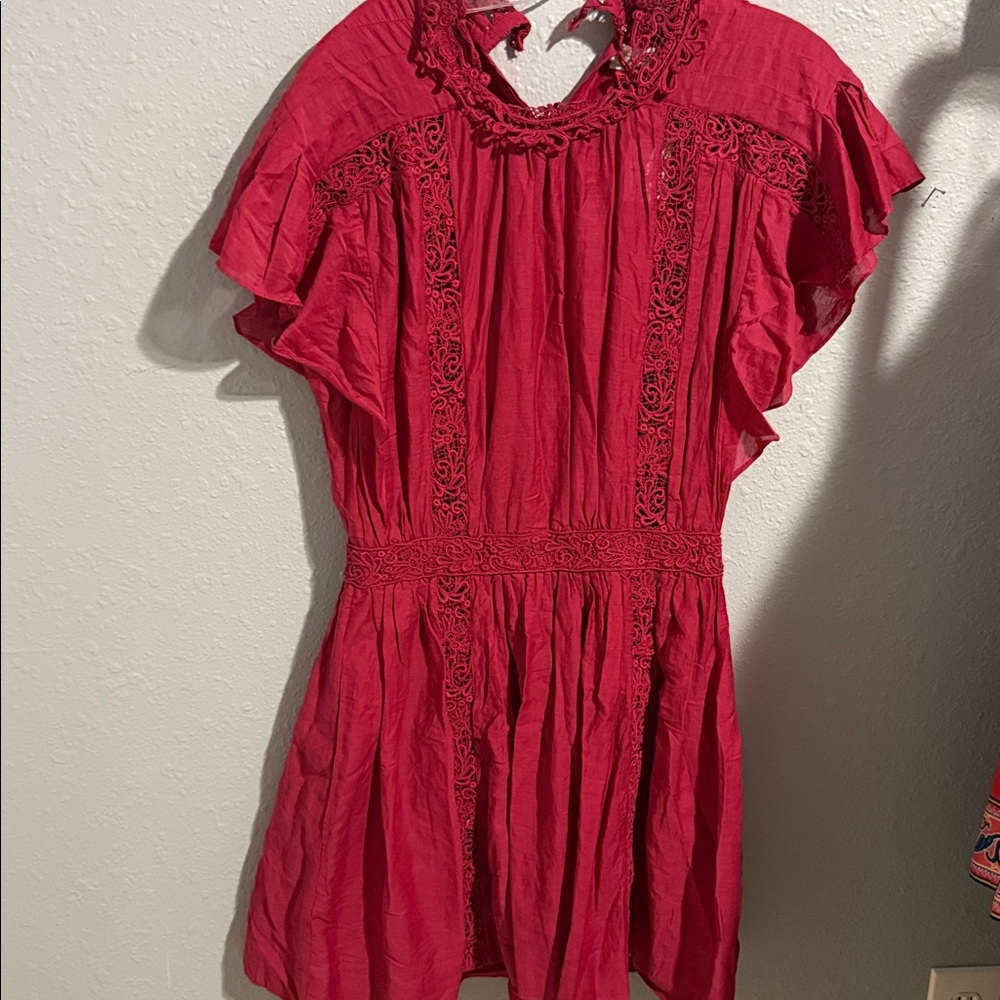 Women's Mini Dress in Raspberry Red - Picture 4 of 6